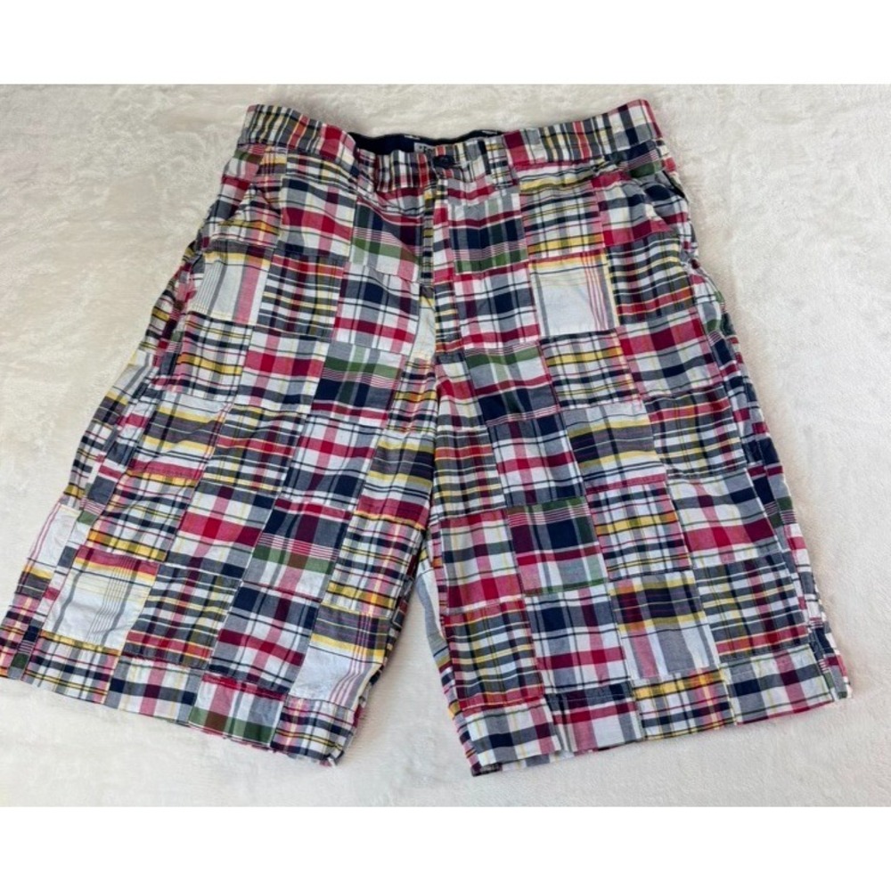 Ecko Unltd Patchwork Madras Plaid Shorts Men's Size 34 Multicolor Cotton
